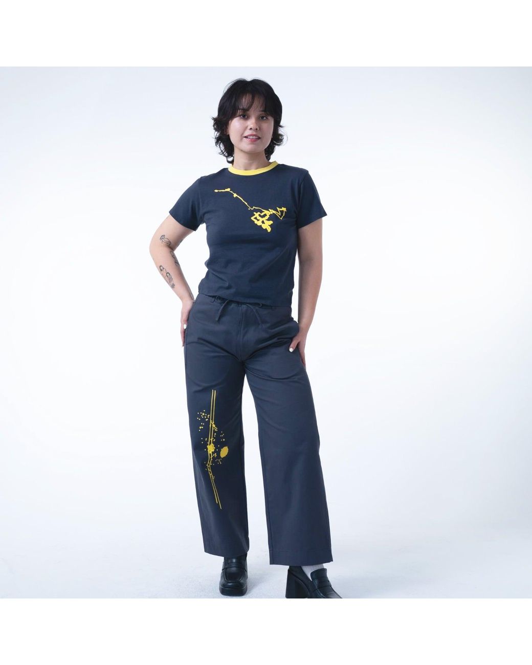 Lilia Munn Blue Boxy Organic Cotton Graphic Tee – for men