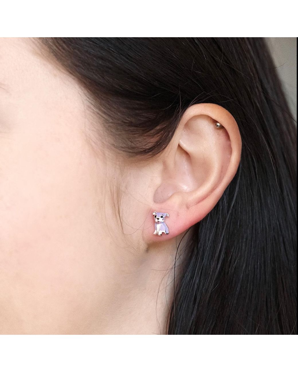 Cloud Haven Multicolor Bulldog Stud Earrings