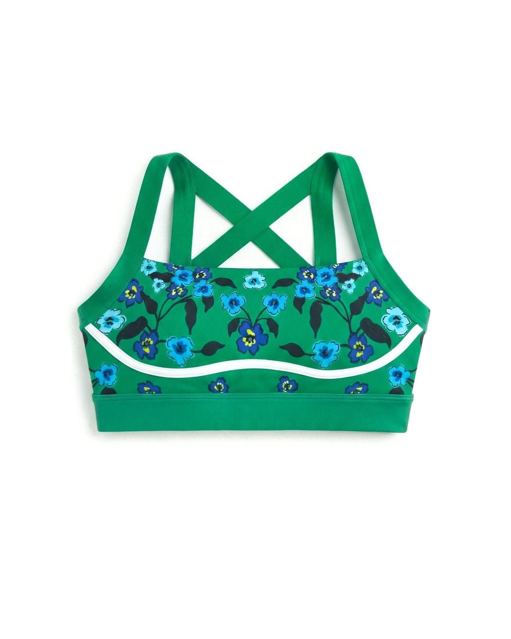 Jessie Zhao New York Green Emerald Echo Reversible Racerback Sports Bra