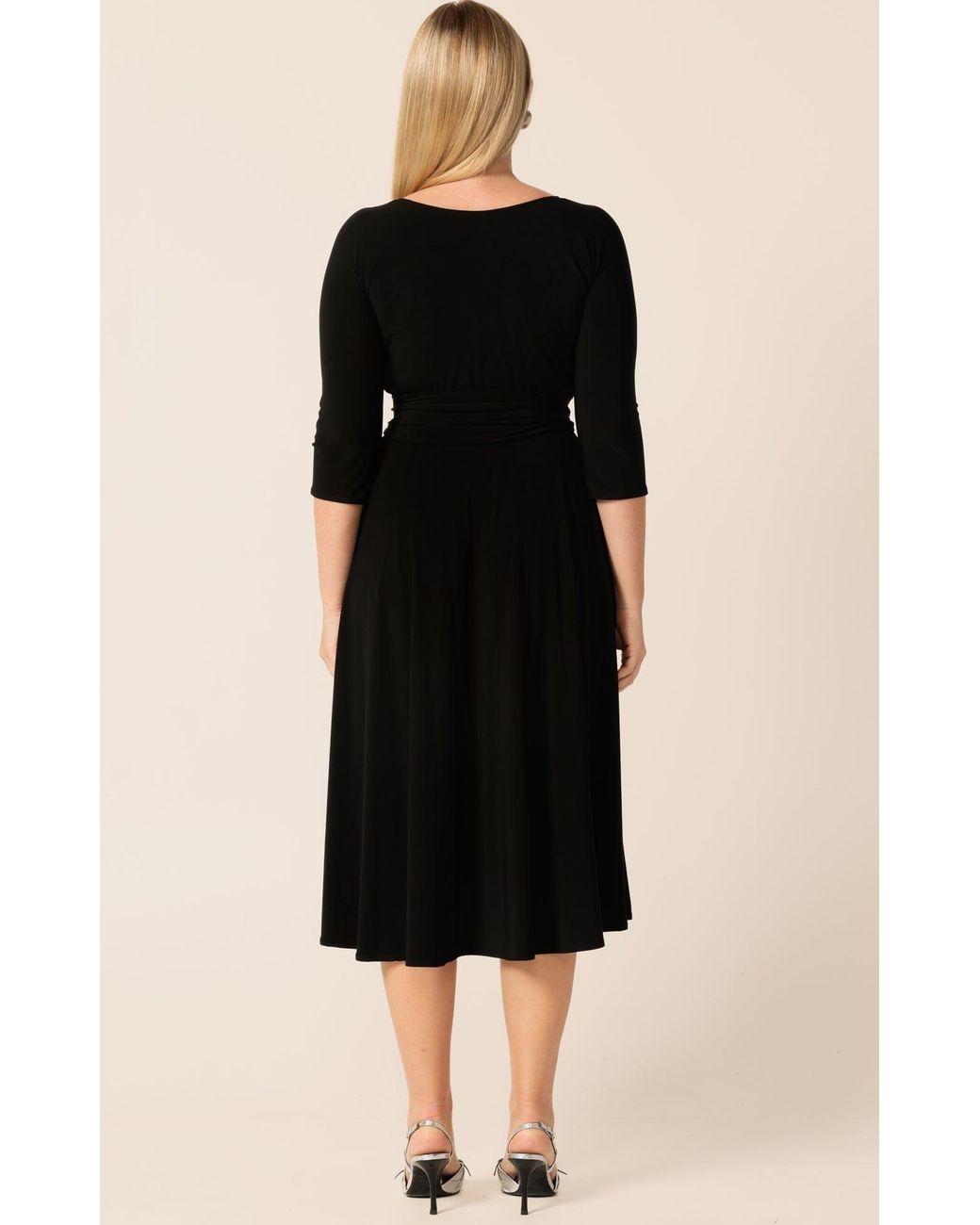 SACHA DRAKE Black Three Quarter Sleeve Reversible Jersey Wrap Dress