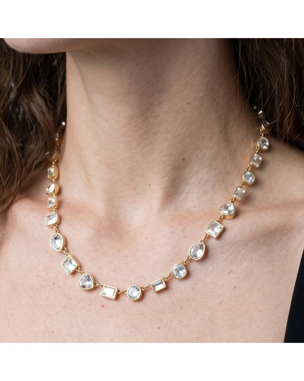 Uchi and Soto Metallic Kin Mixed Stone Necklace