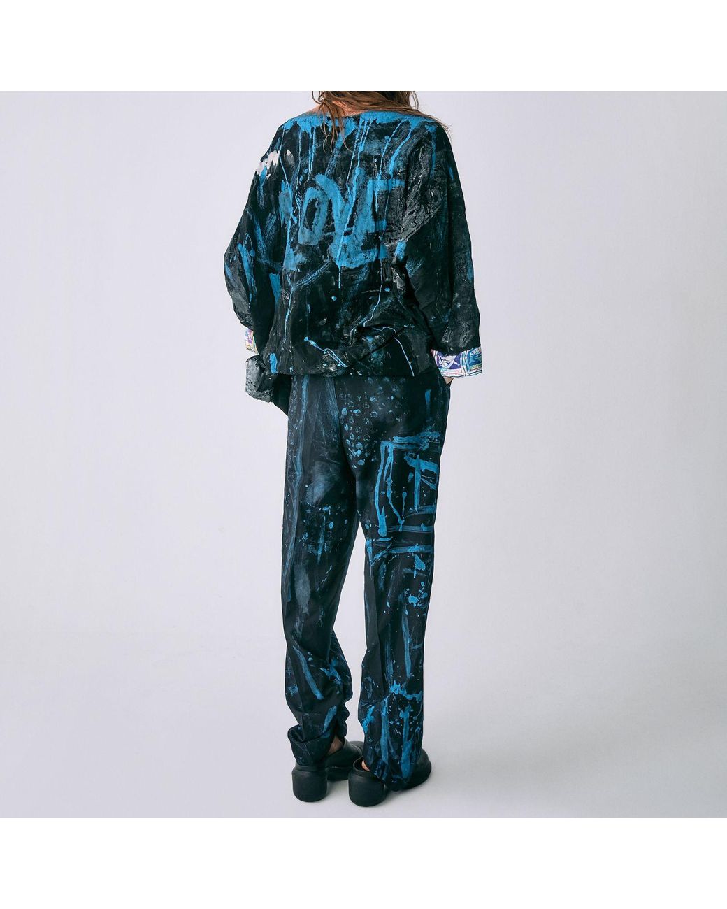 Miro Misljen Blue Midnight Canvas Art Pants