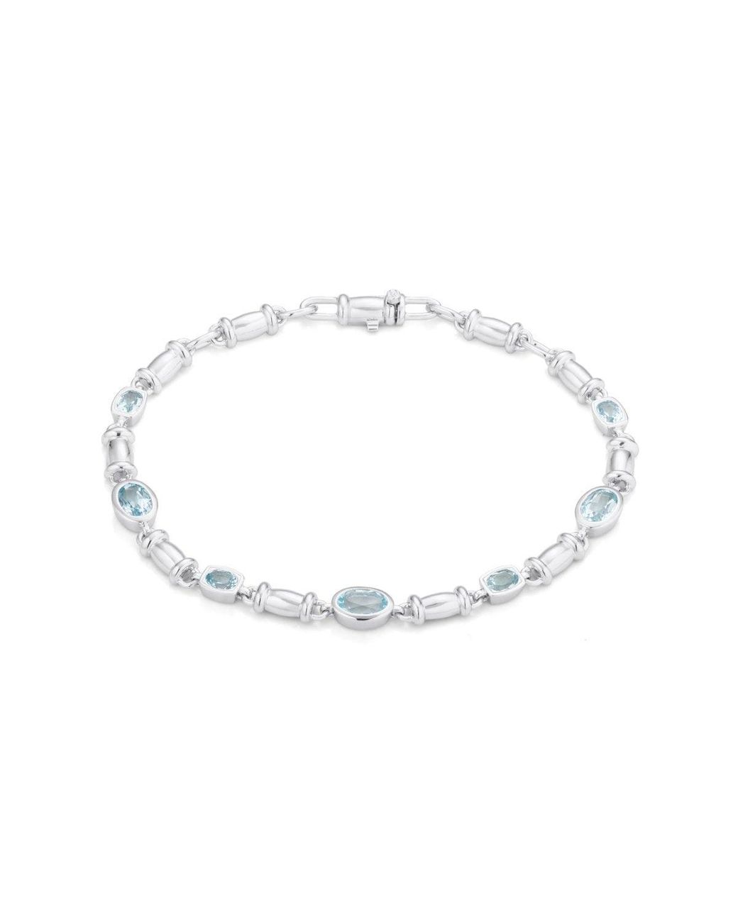 Lulu B London Metallic Topaz Gemstone Chain Bracelet