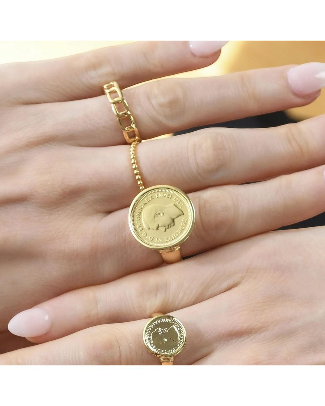 Von Treskow Metallic Sixpence Coin Ring