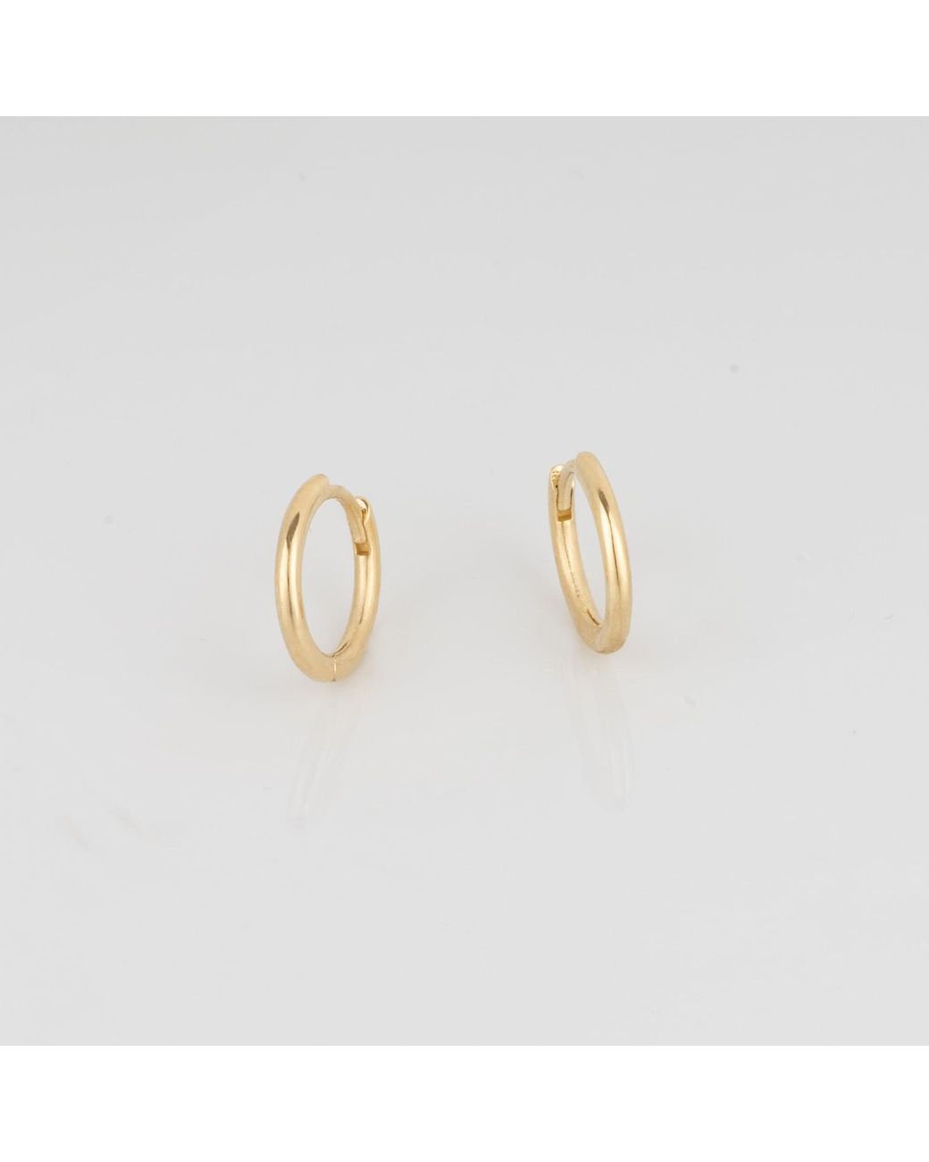 Spero London Metallic Fine 14Ct Solid Hoop Earrings