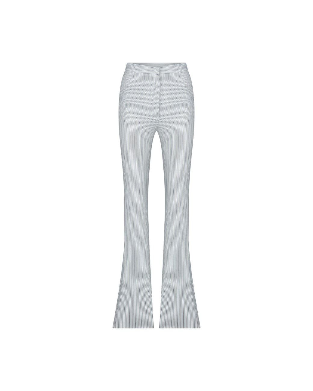 NAZLI CEREN Gray Doxy Flared Cotton Trousers