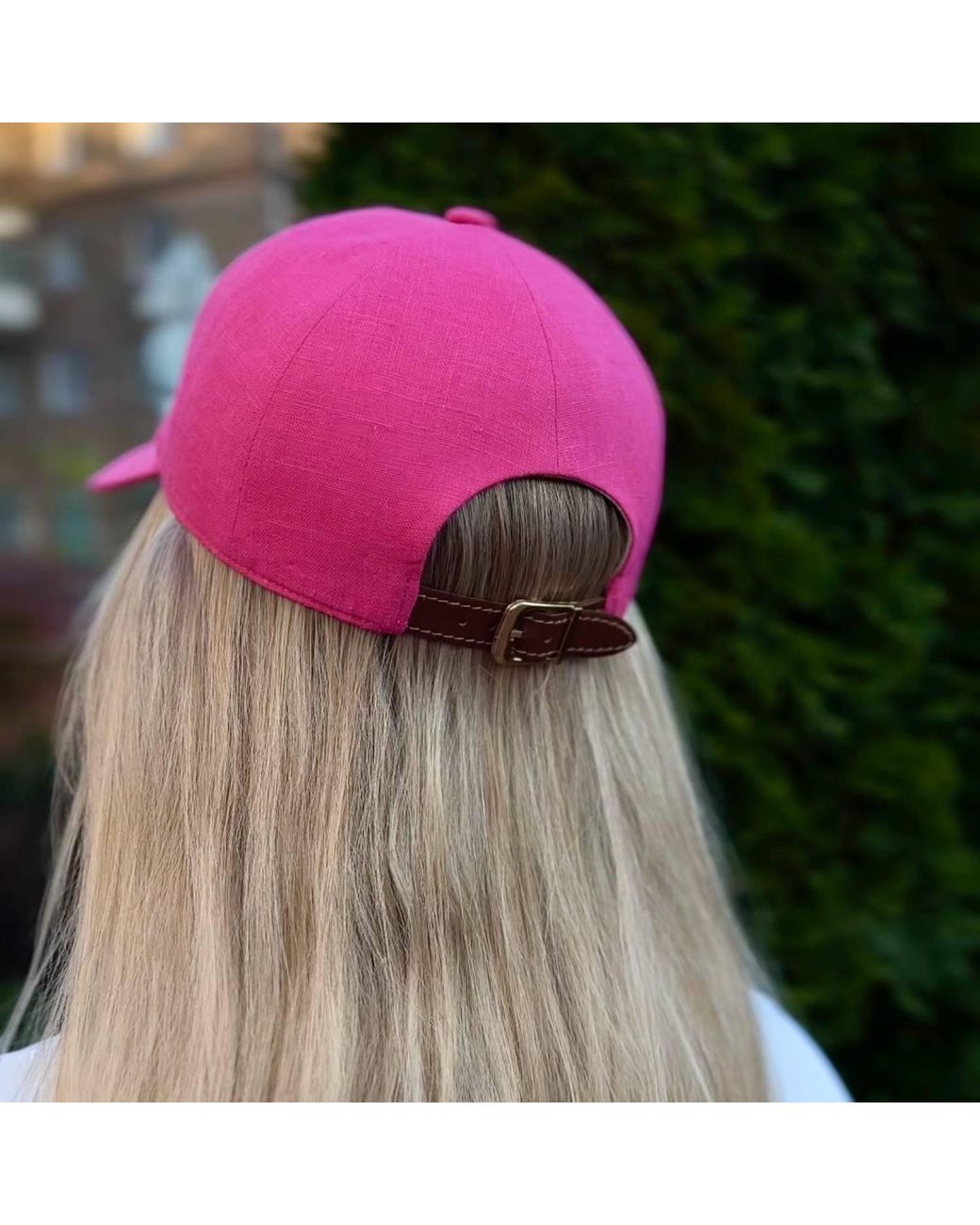 Cachemio Red Minimalist Linen Baseball Cap