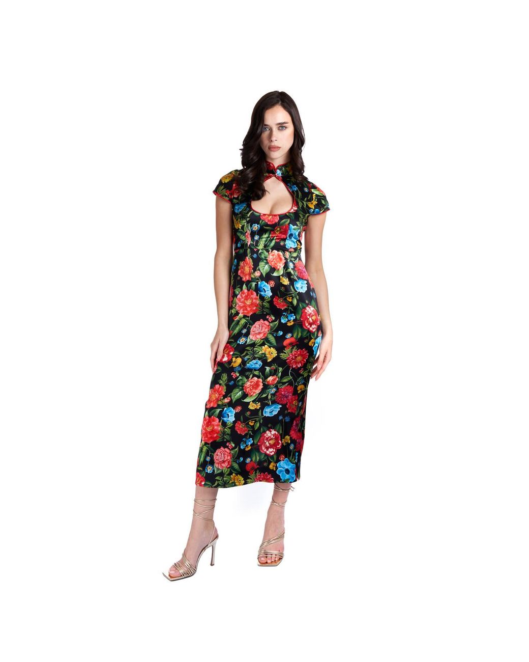 Sofia Tsereteli Black Silk Cheongsam Dress