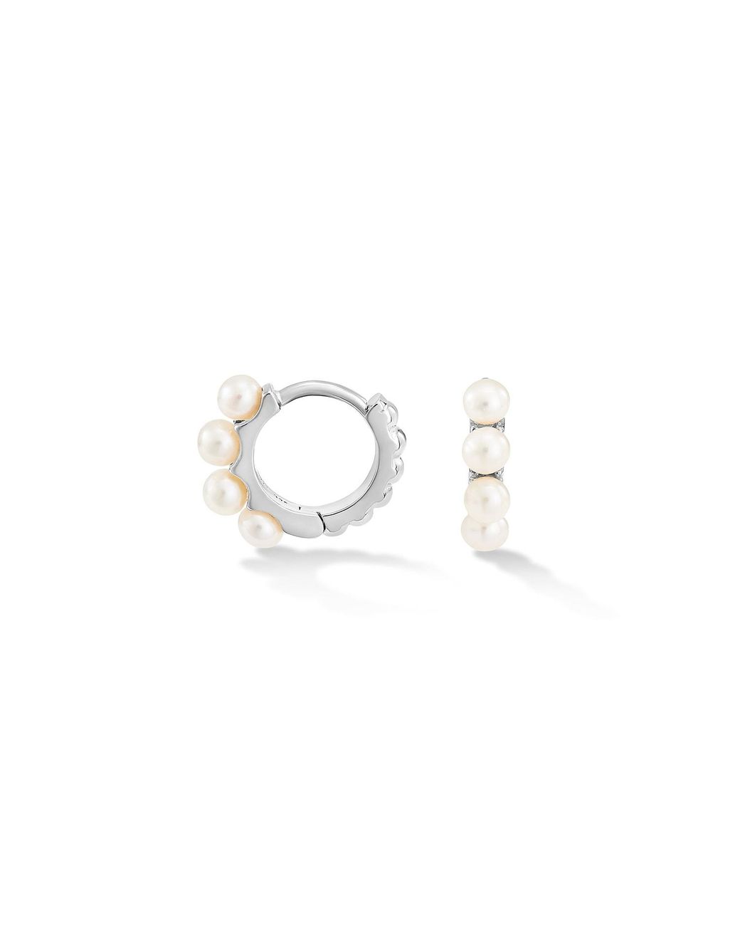 Dower & Hall Metallic Small Luna Pearl Huggie Hoops