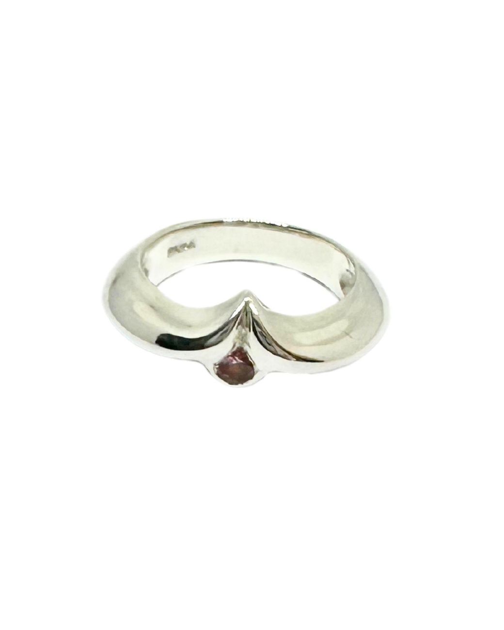 Tg-Jewellery by Tamara Gervasio Metallic Heart-Shaped Band Ring With Cubic Zirconia Sterling