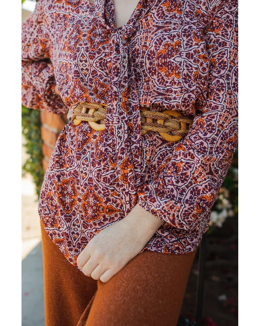 Jennafer Grace Red Willoughby Tie Front Blouse