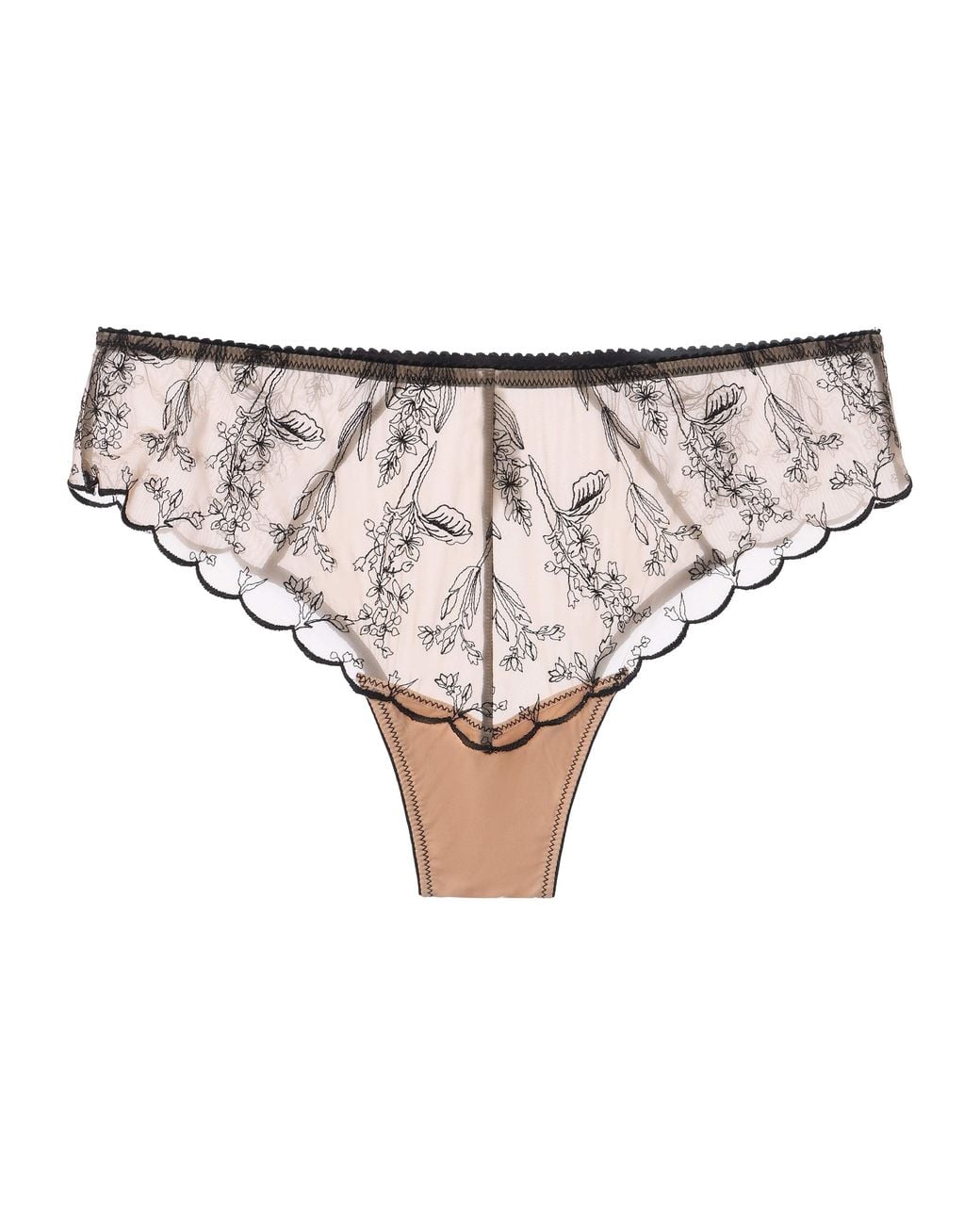 Amour D'agnette Natural Kim Embroidery Cheeky On Jelly Fabric Neutrals