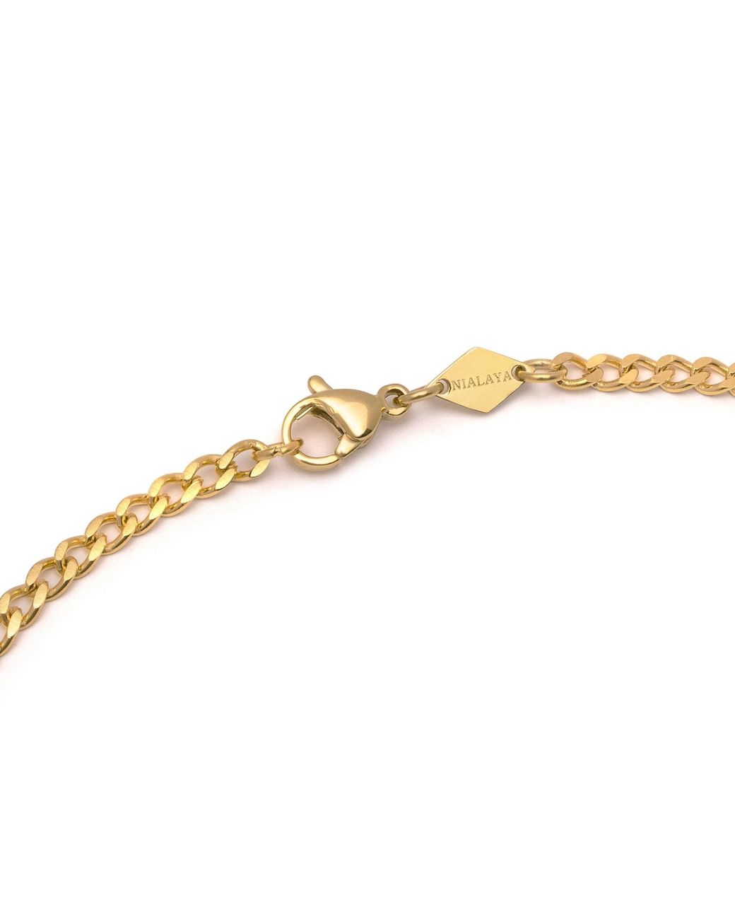 Nialaya Metallic Cuban Link Chain for men