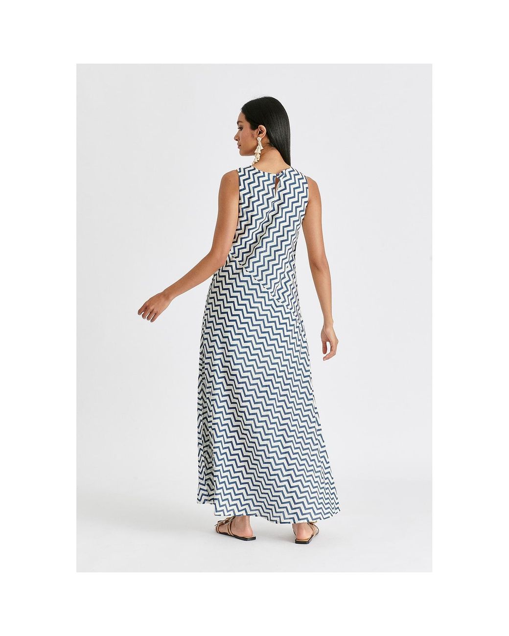 Paisie Blue A-Line Midaxi Dress