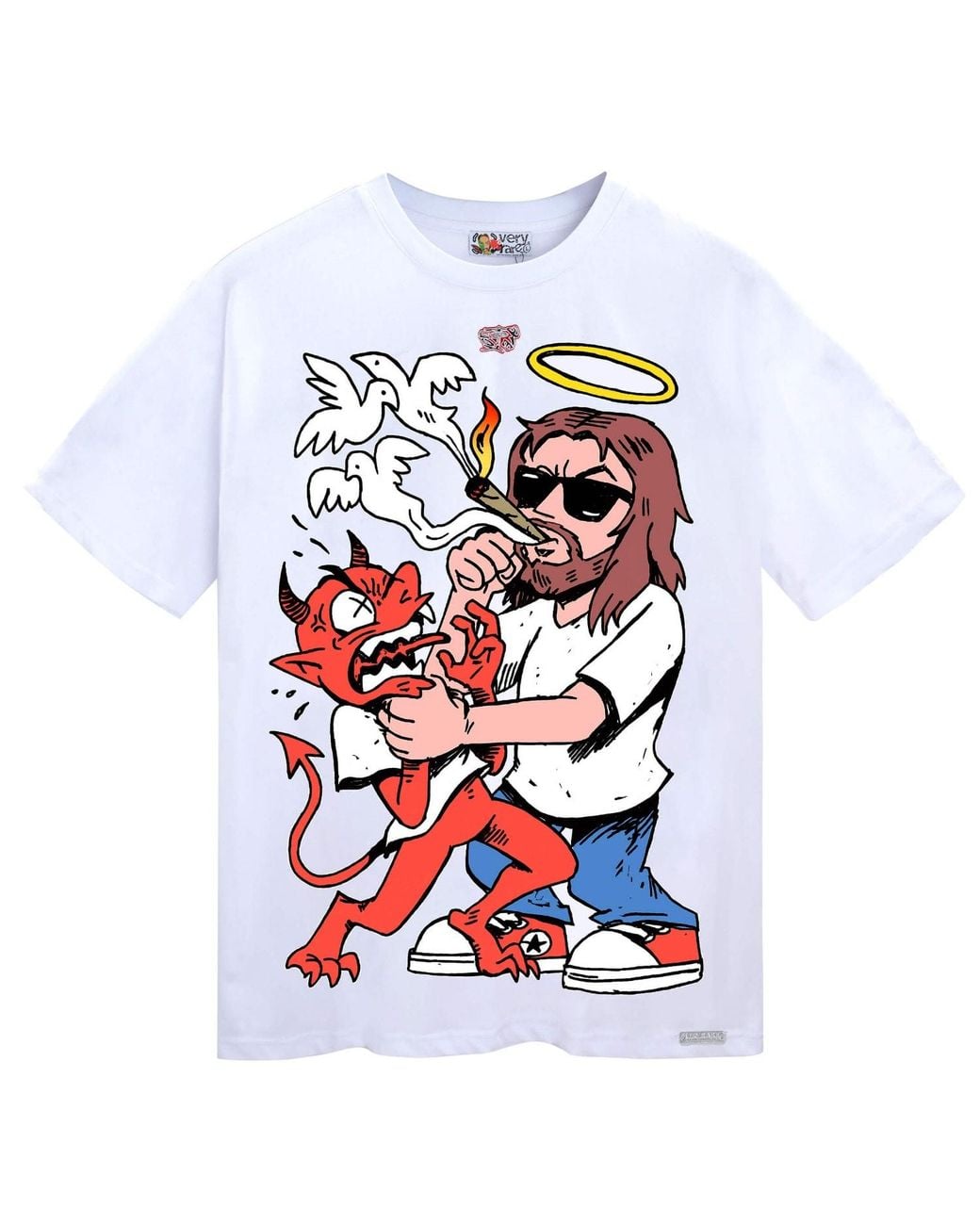 VERYRARE Red Jesus Smoke Tee for men
