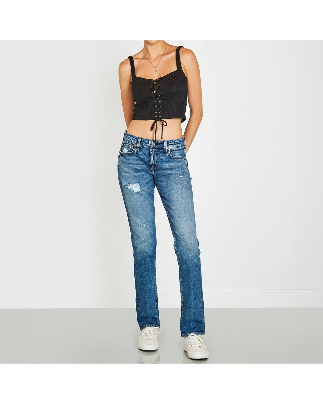 NOEND Blue Ella Low Rise Mom Jeans