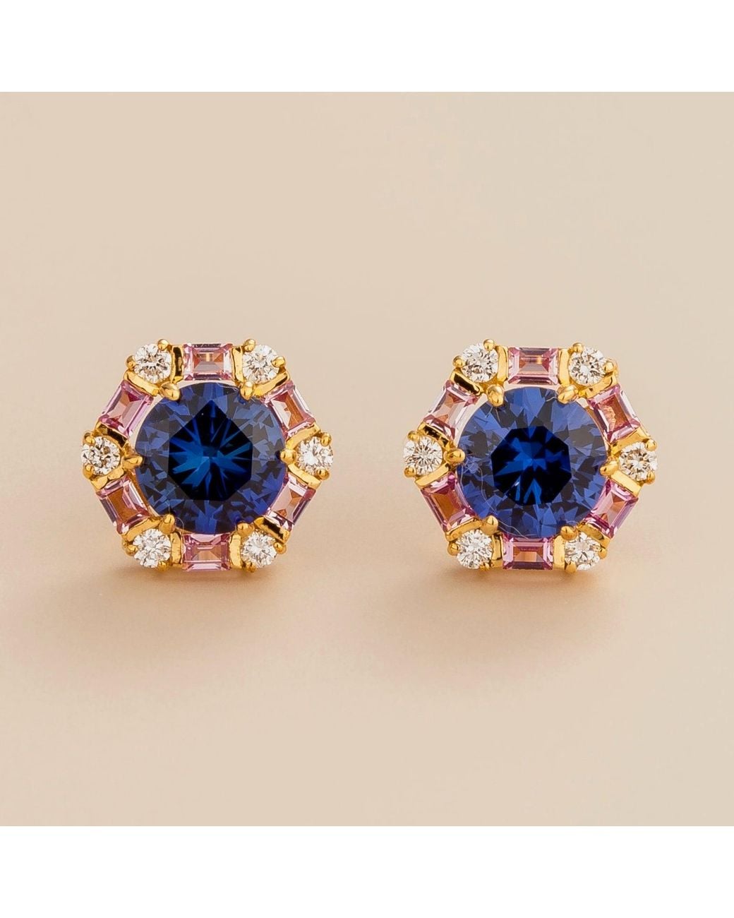 Juvetti Blue Melba Earrings Sapphires, Sapphire & Diamond