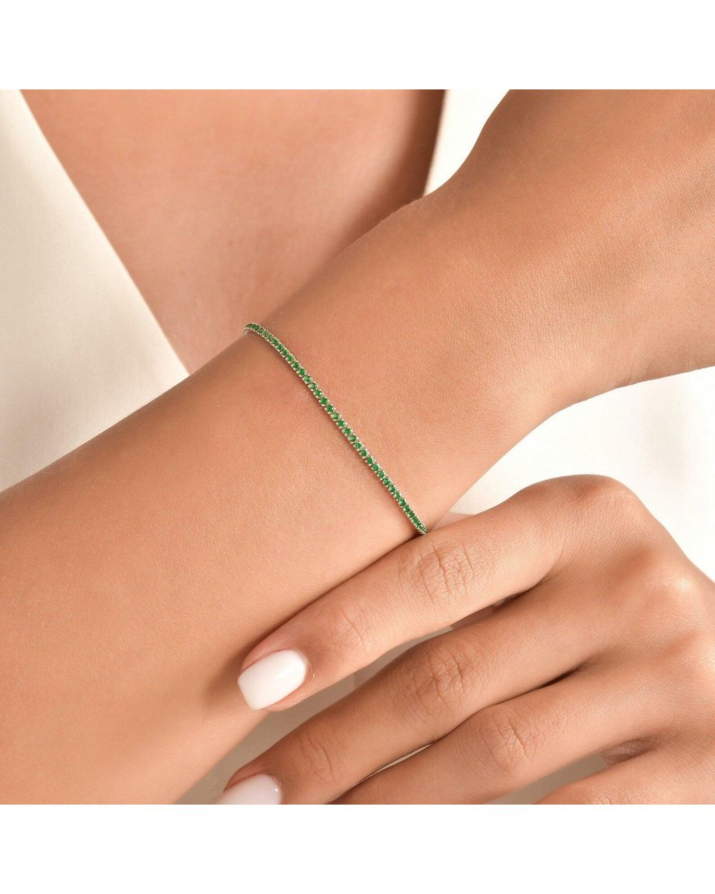 Spero London Metallic Sterling Mini Tennis Bracelet