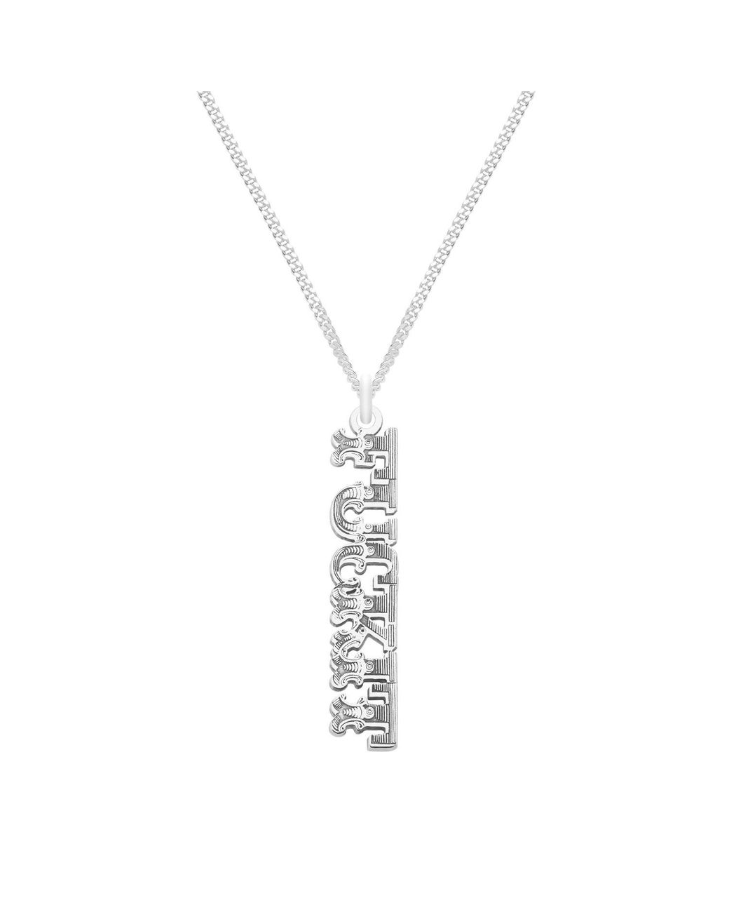 CarterGore Metallic Sterling “Fuckit” Word Necklace
