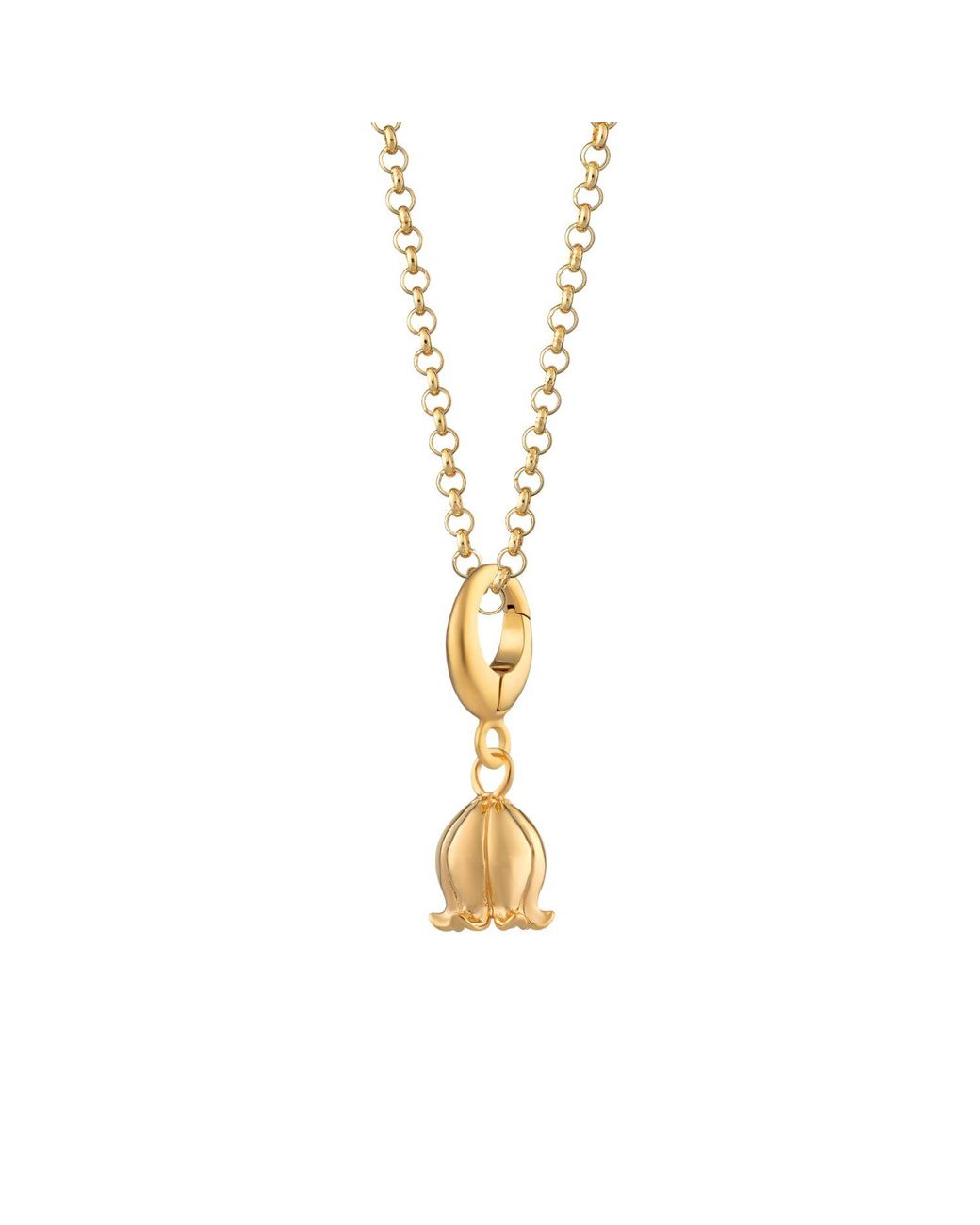 Lily Charmed Metallic Plated Lily Of The Valley Flower Charm Necklace