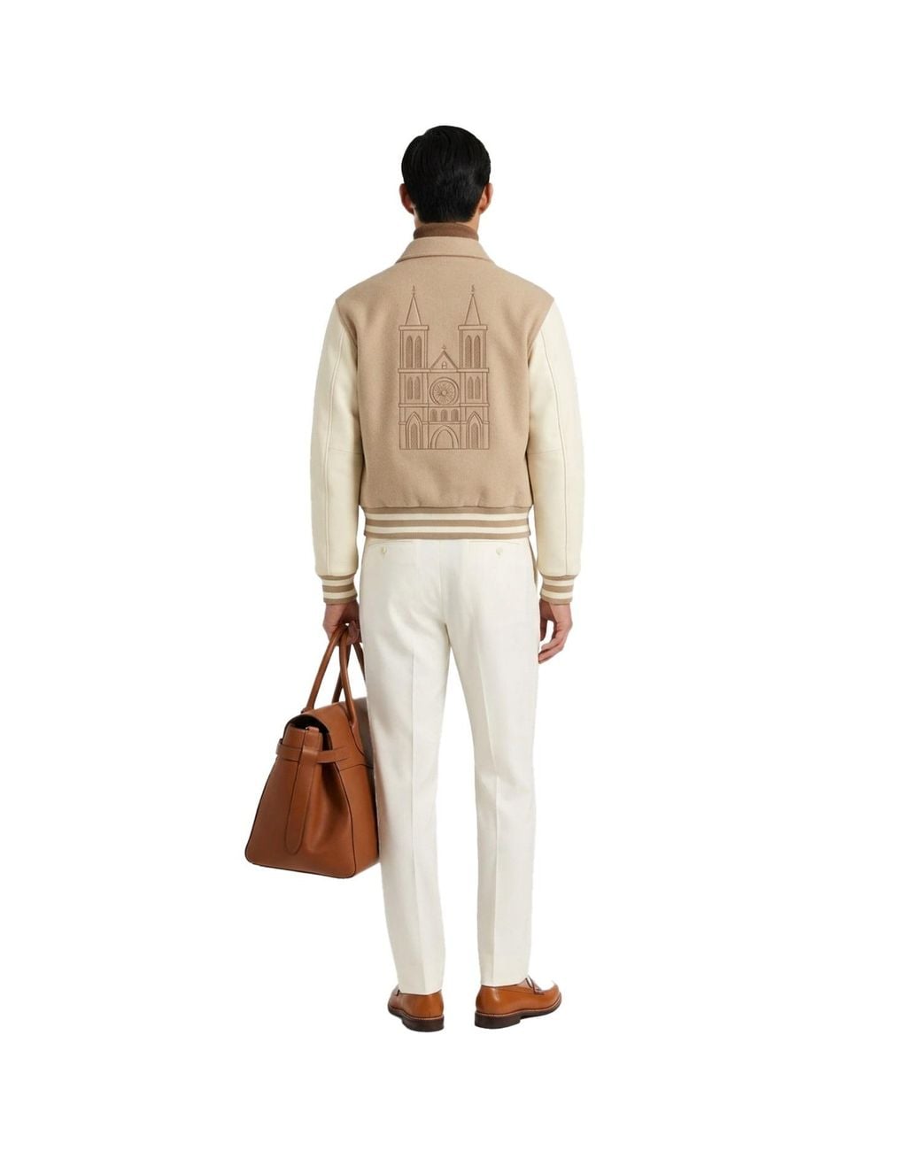 Freak Vault Natural Neutrals Saint Philippe Cathedral Varsity Jacket for men