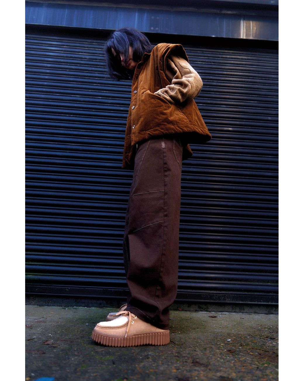 Komodo Brown Amelia Organic Cotton Barel Leg Trouser