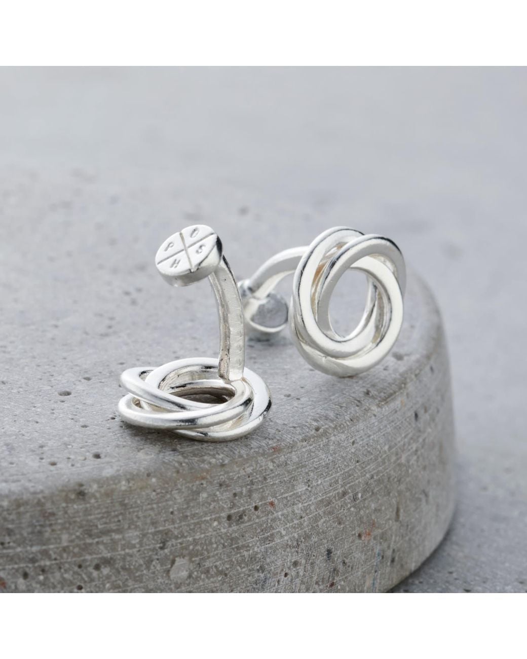 Posh Totty Designs Metallic Sterling Russian Ring Cufflinks for men