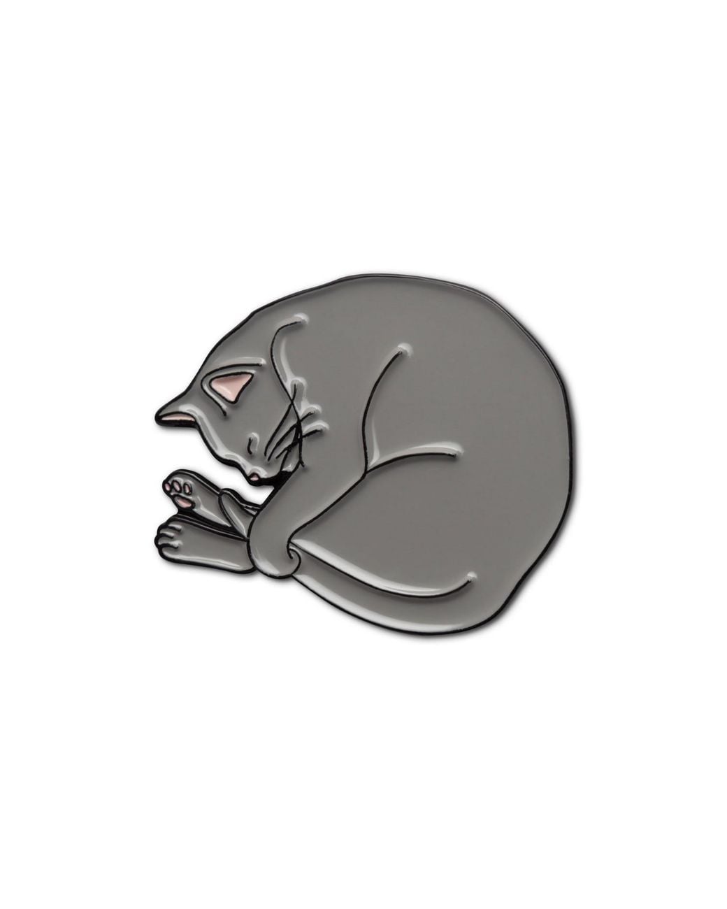 Make Heads Turn Gray Enamel Pin Sleeping Cat