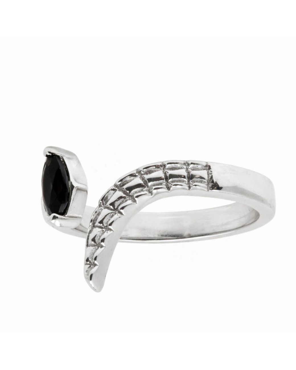 NASI SILVER Black Croctail Marquise Ring- Onyx