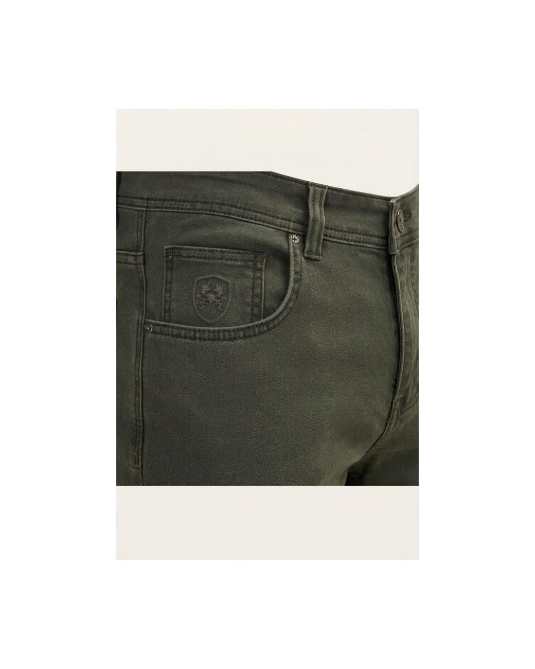 Ron Tomson Green Super Soft 5-Pocket Style Pants for men