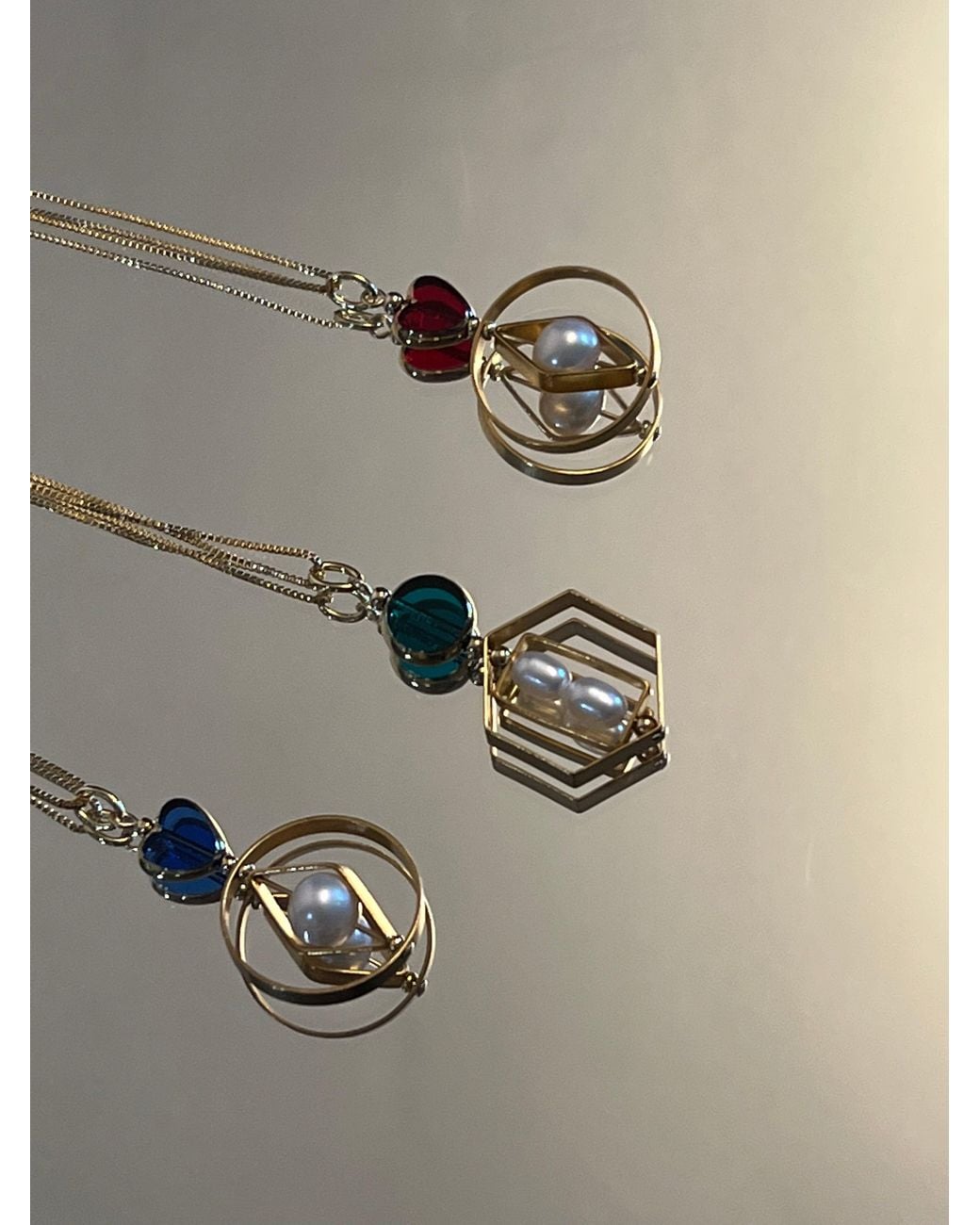 Aracheli Studio Metallic Geometric Heart X Pearl Chain Necklace