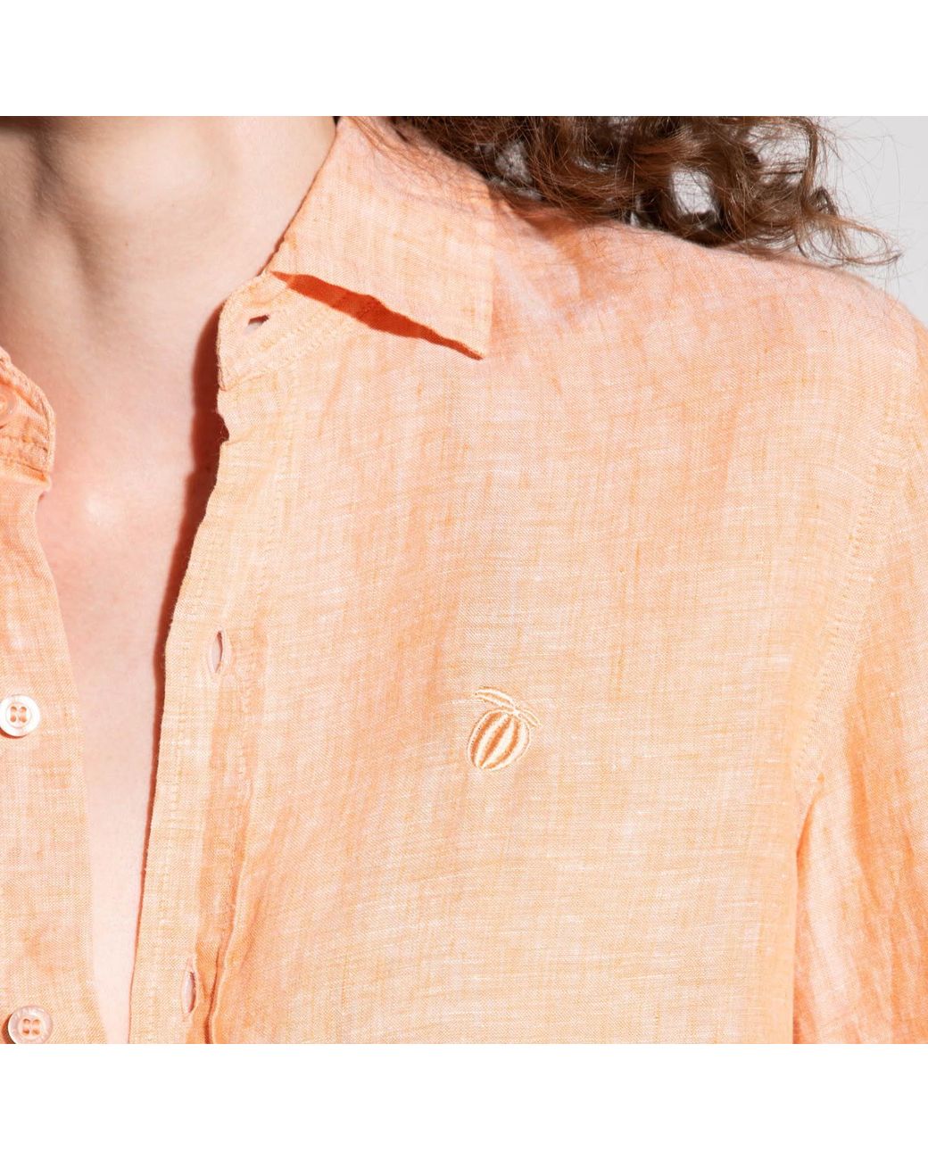 Maison Tangerine Pink Linen Shirt Apricot