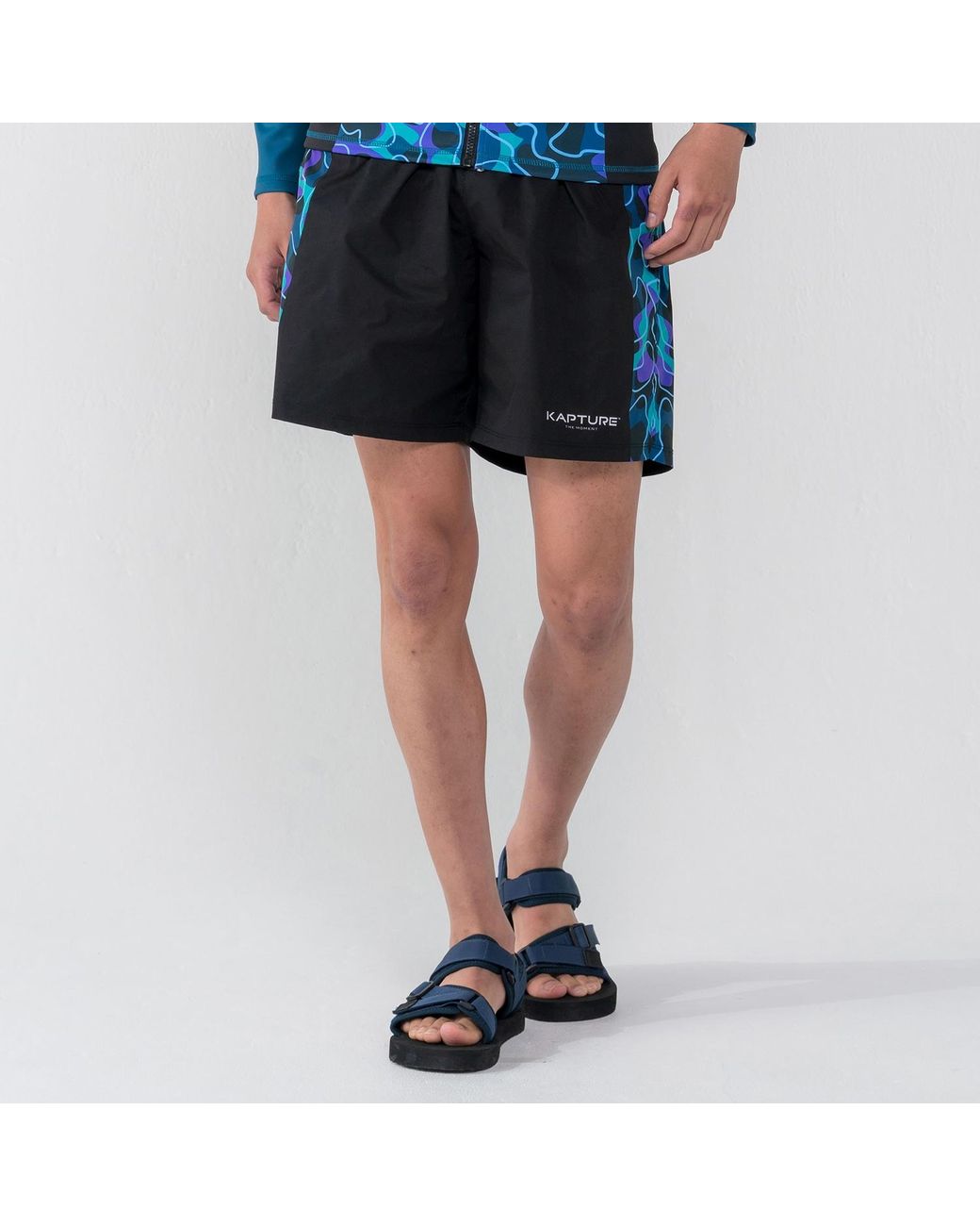 Kapture Blue Neo City Camo Shorts for men