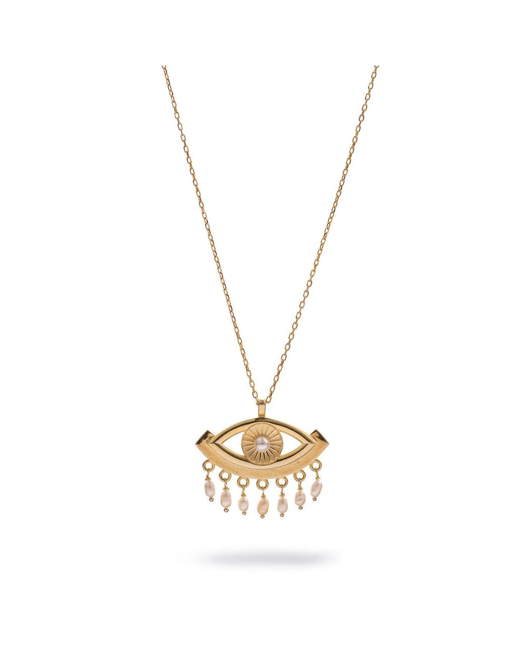 Ebru Jewelry Metallic Cleopatra's Mystic Pearl Eye Necklace