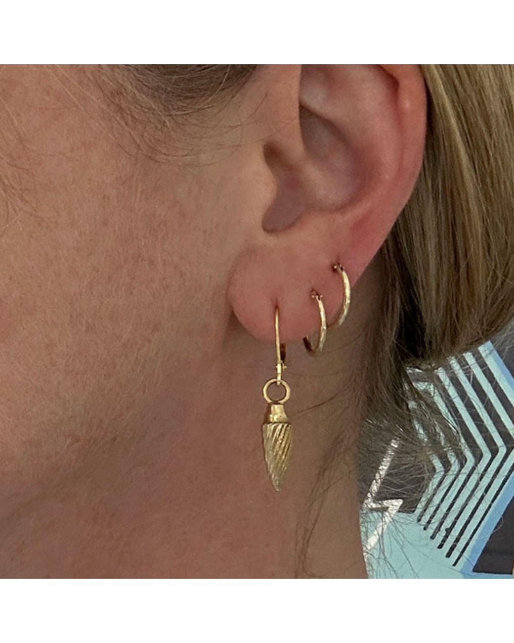 Edge Only Metallic Spiral Drop Earrings 18Ct Vermeil