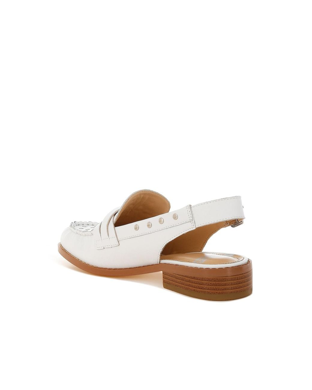 Rag & Co White Remykin Braided Penny Strap Loafers