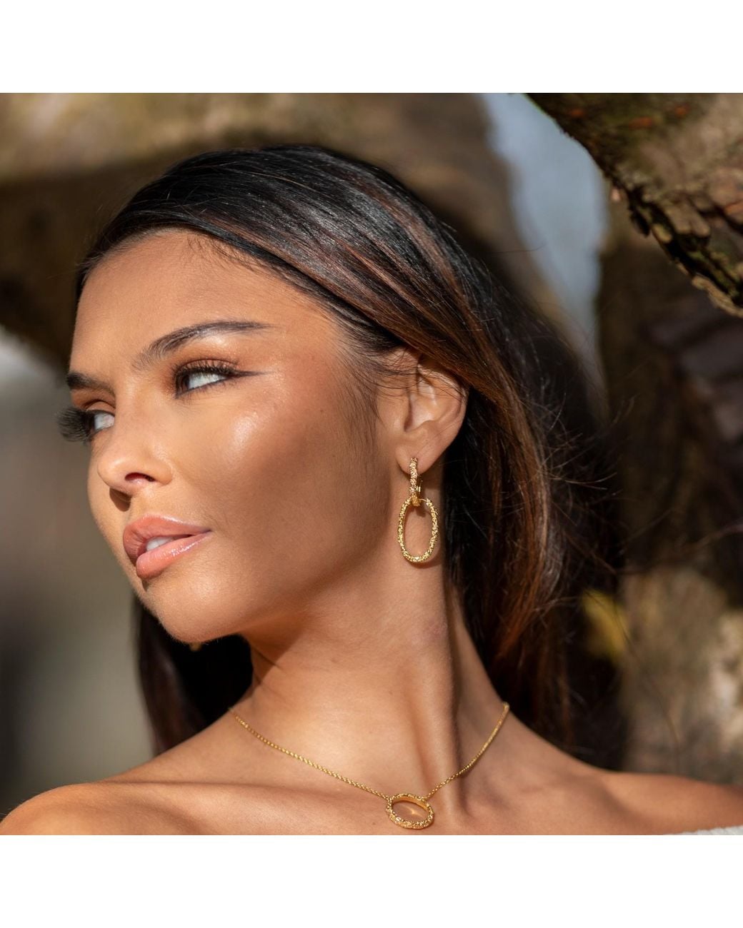 Lucy Quartermaine Metallic Medium Hula Hoop Earrings