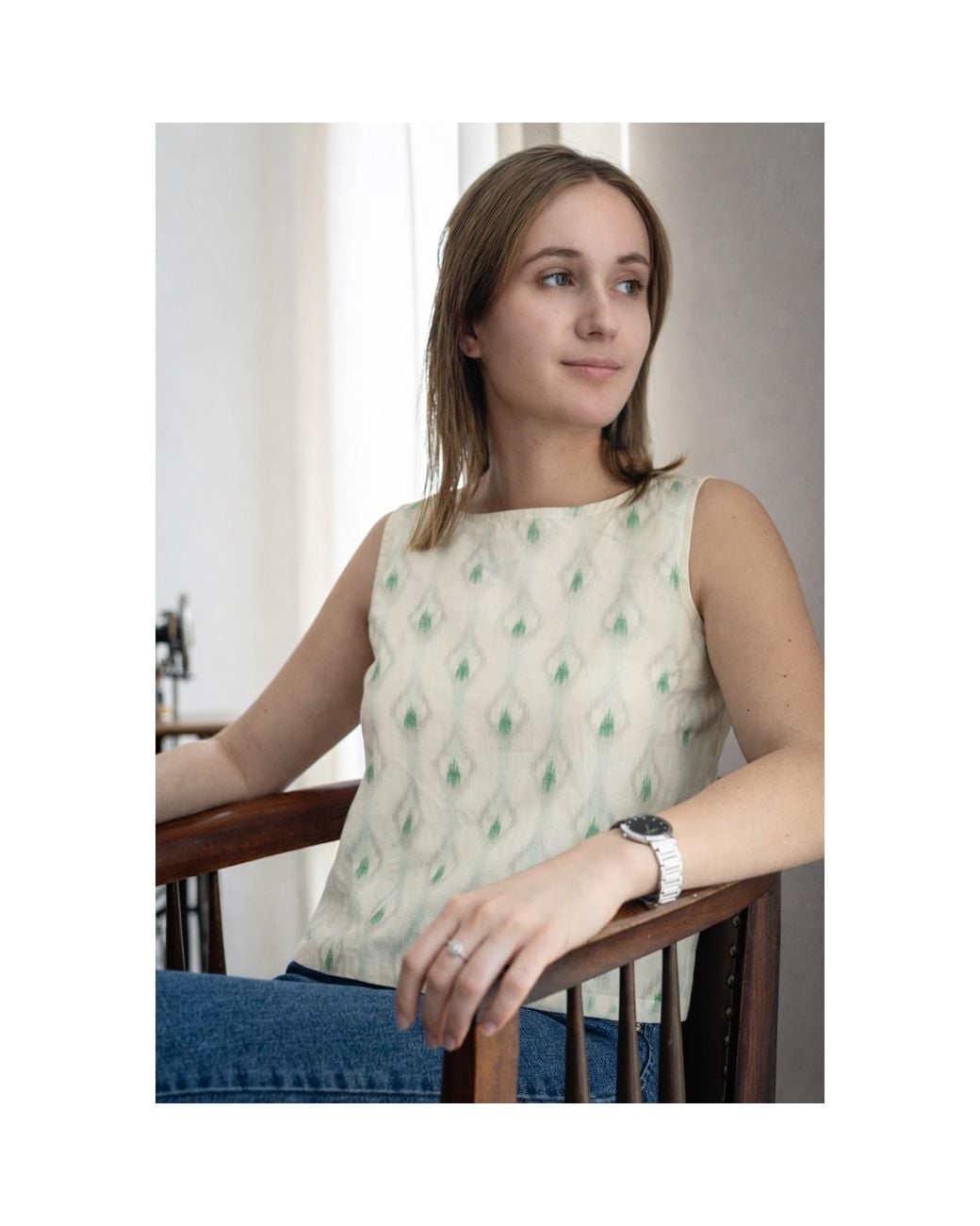 Stovaria Natural Sleeveless Top