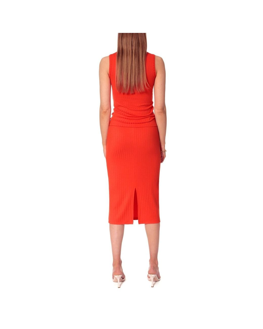 AGGI by HALEWSKI Red Rita Sum Bodycon Midi Skirt