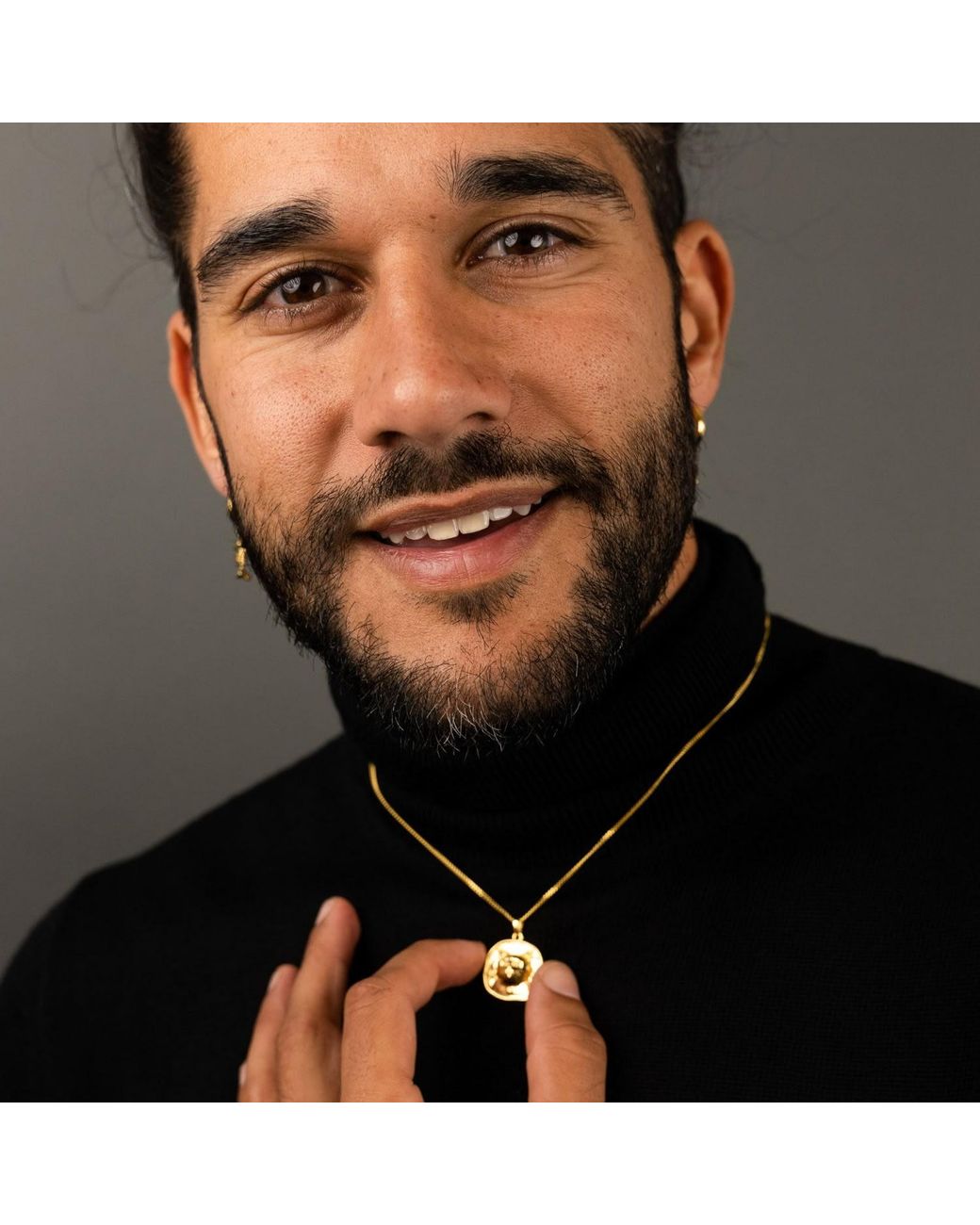 Frenvyrn Metallic Lars 18K Vermeil Cat Coin Necklace for men
