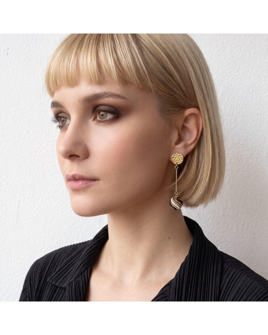 Iliana Arrazola Metallic Magic Ball, Dangle Earrings, And, Glass Beads, Beaded Jewelry