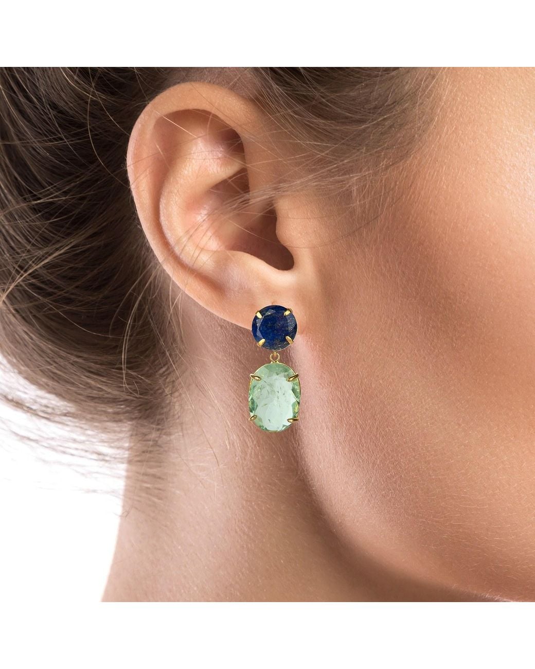 Bounkit Green Vanessa Earrings Lapis