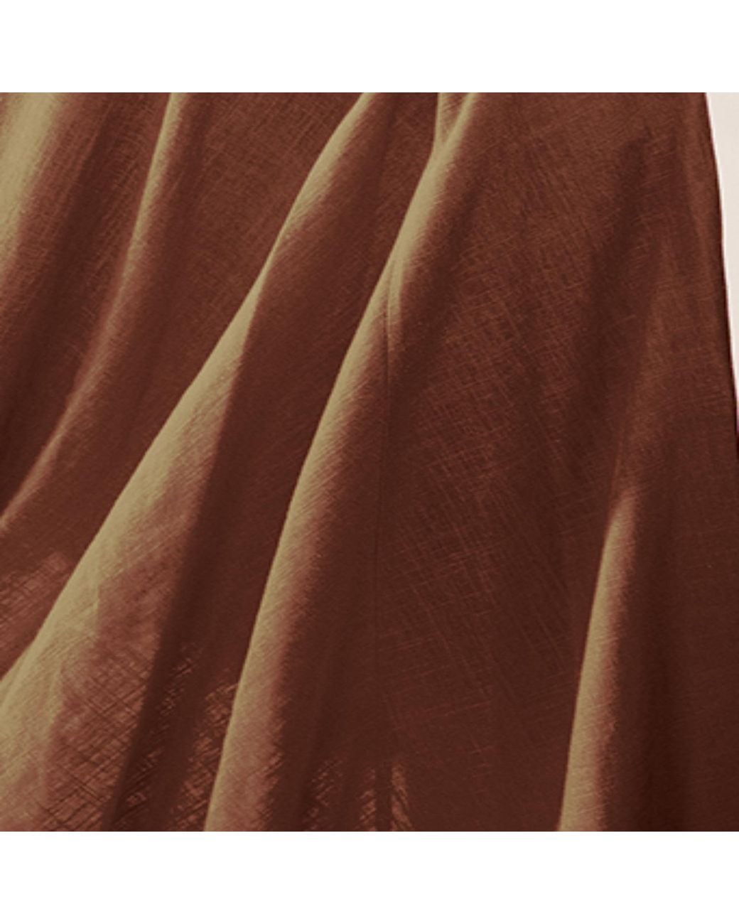 ALINA CERNĂTESCU Brown Neutrals Ischia Linen Office & Cocktail Midi Dress