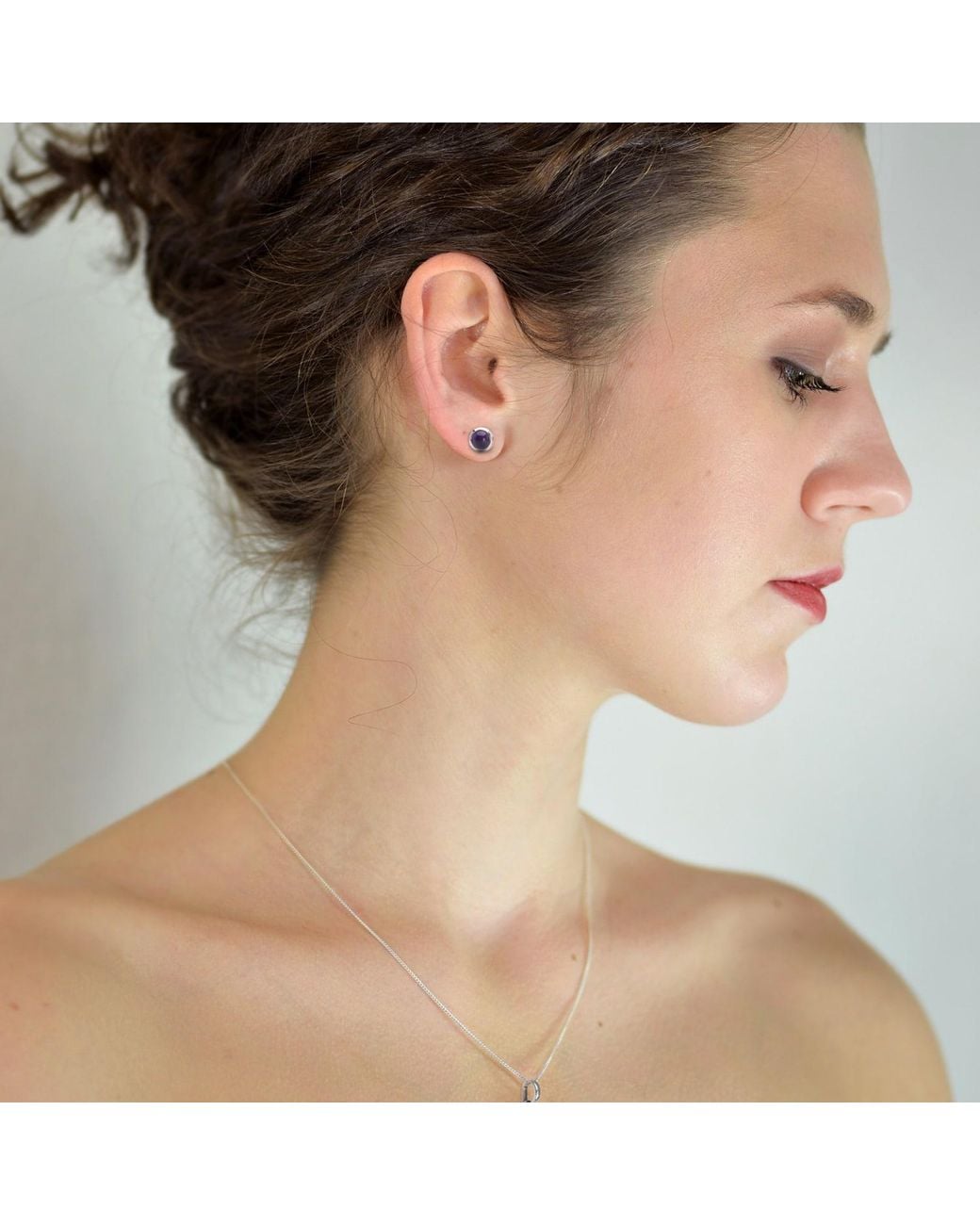 The Jewellery Store London Blue Round Amethyst Studs
