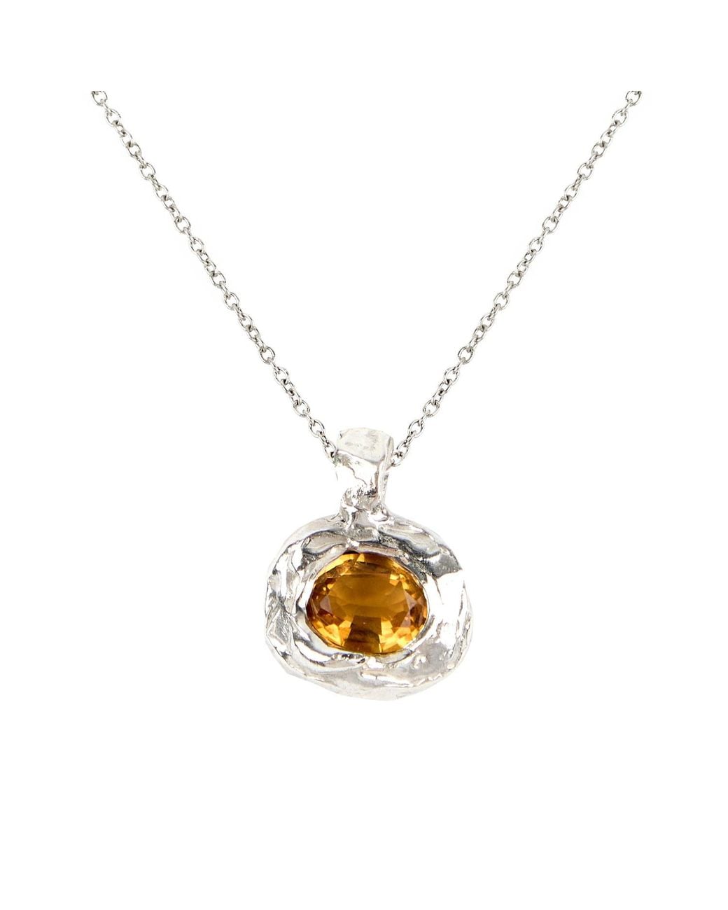 De Roms Metallic Molten Citrine Soul Necklace