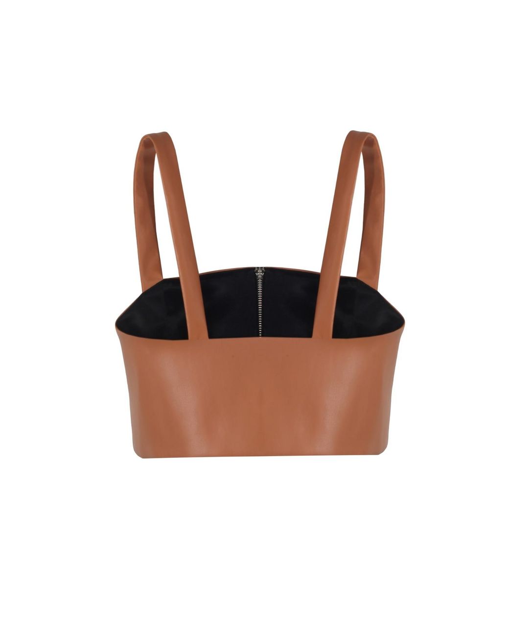 Mirimalist Brown Concrete Leather Bustier Mustard