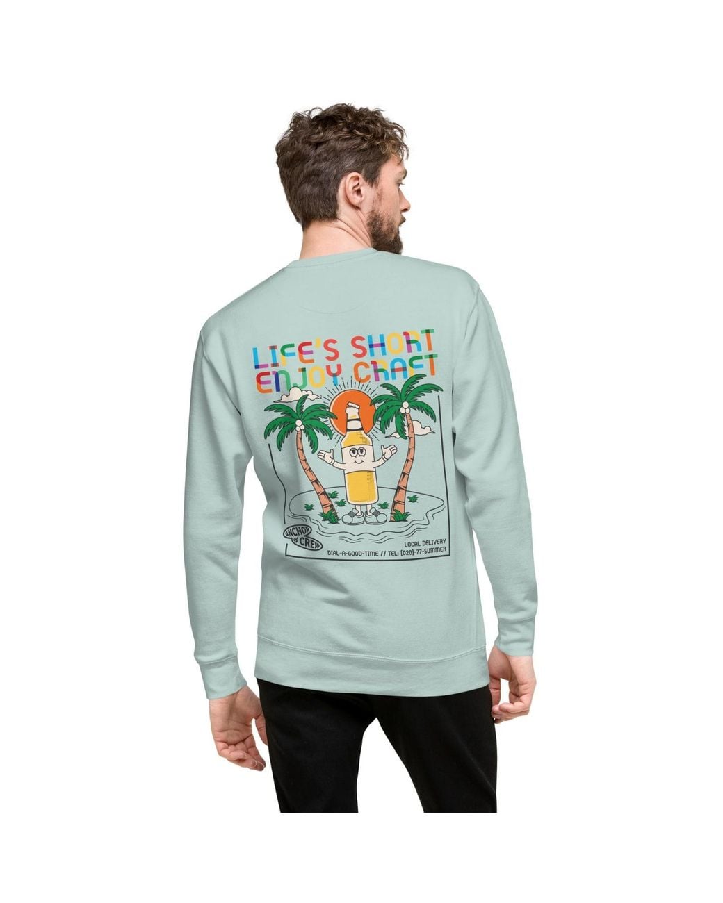 Anchor and Crew Blue Ice Enjoy Craft Dial-A-Local Organic Cotton Sweatshirt for men