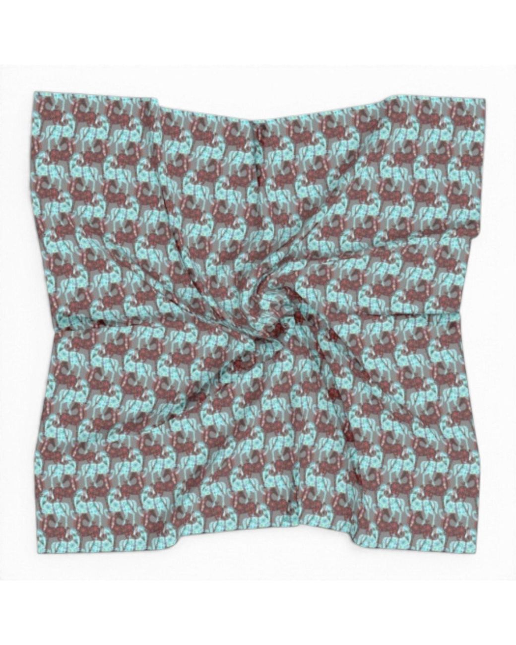 FORZA CAVALLO Blue Happy Arab Square Scarf