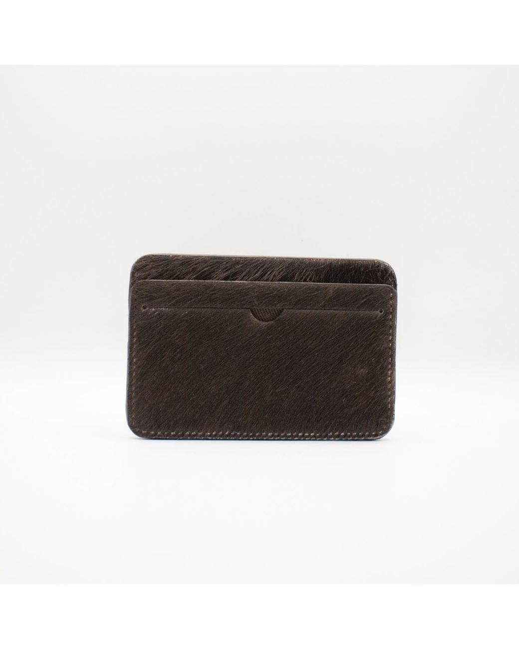 godi. Black Hair-On Hide Leather Cardholder – Slim Cowhide Wallet for men