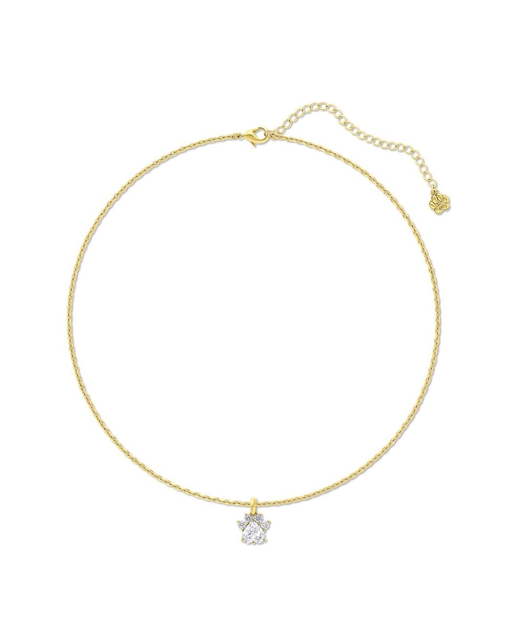 Cloud Haven Metallic Commitment Paw Pendant Necklace
